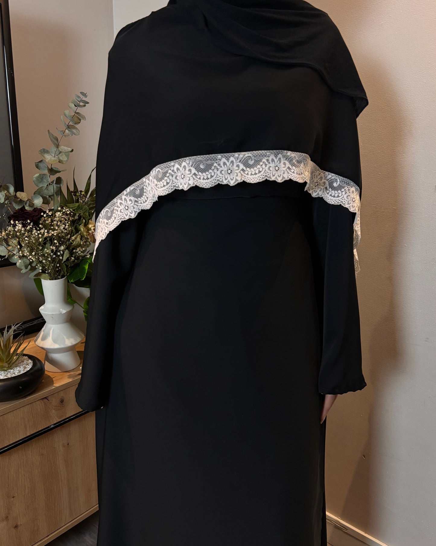 Abaya Warda Noir